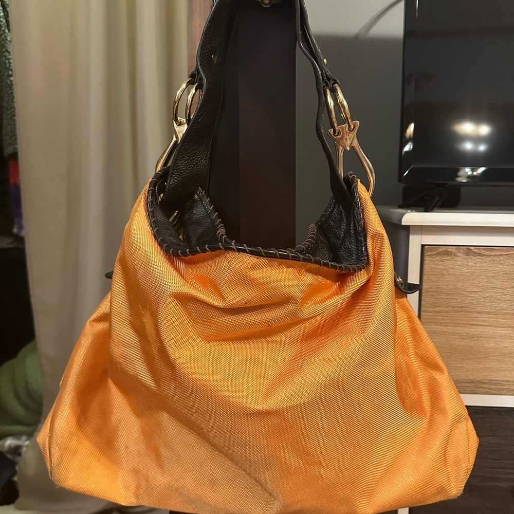 Elegant Orange and Black Shoulder Bag